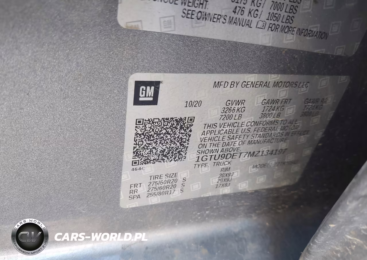 2021 GMC Sierra 1500 4Wd Short Box Slt VIN:1GTU9DET7MZ134197 - 9