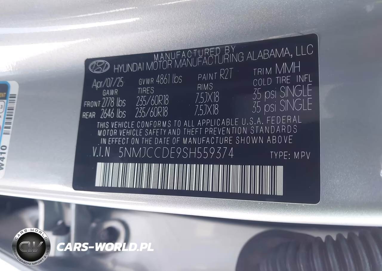 2025 Hyundai Tucson Sel Convenience VIN:5NMJCCDE9SH559374 - 9