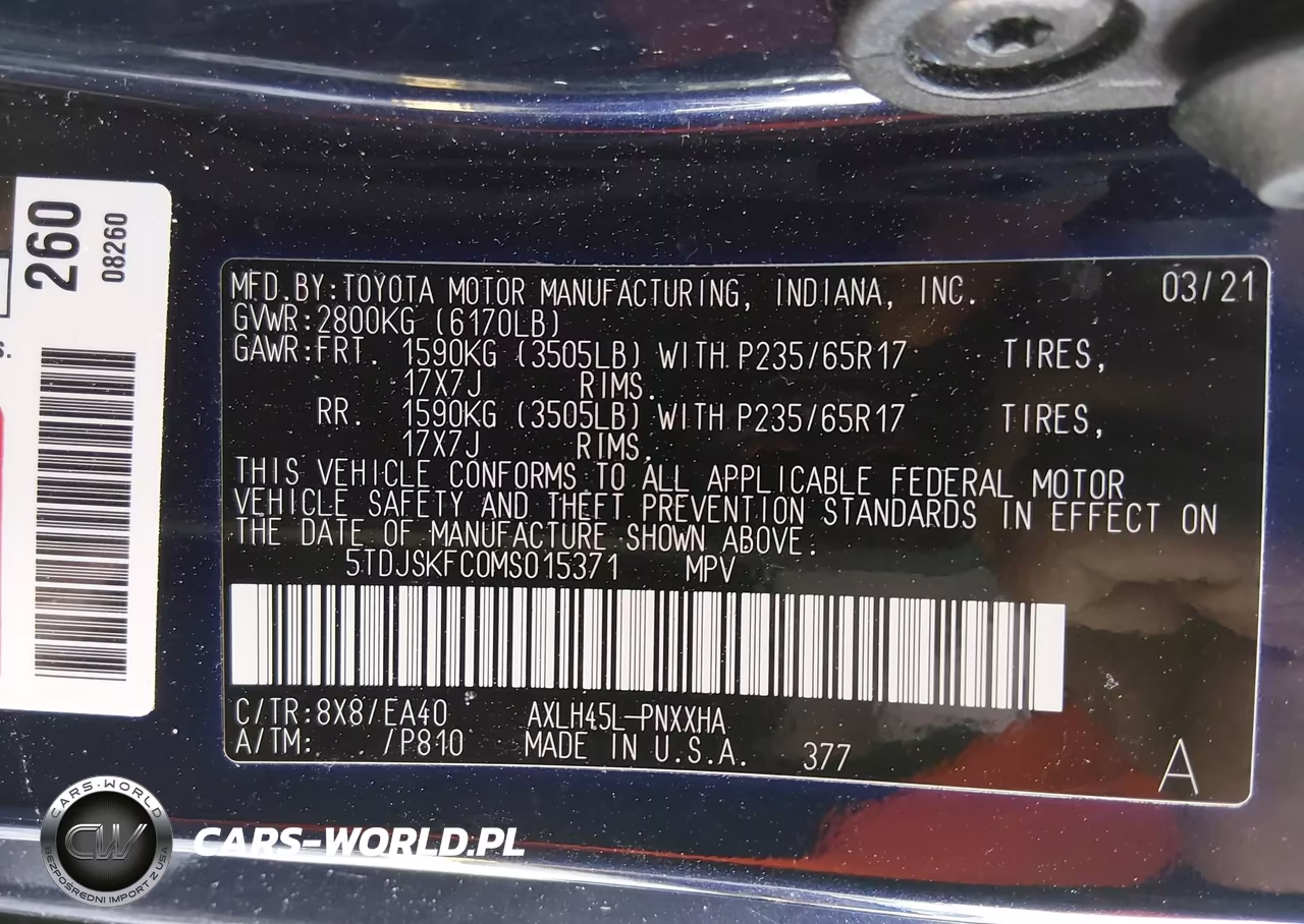 2021 Toyota Sienna Xle VIN:5TDJSKFC0MS015371 - 9
