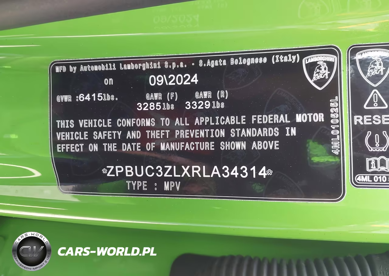 2024 Lamborghini Urus Performante VIN:ZPBUC3ZLXRLA34314 - 9