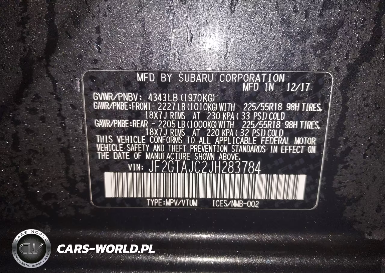 2018 Subaru Crosstrek 2.0I Limited VIN:JF2GTAJC2JH283784 - 9