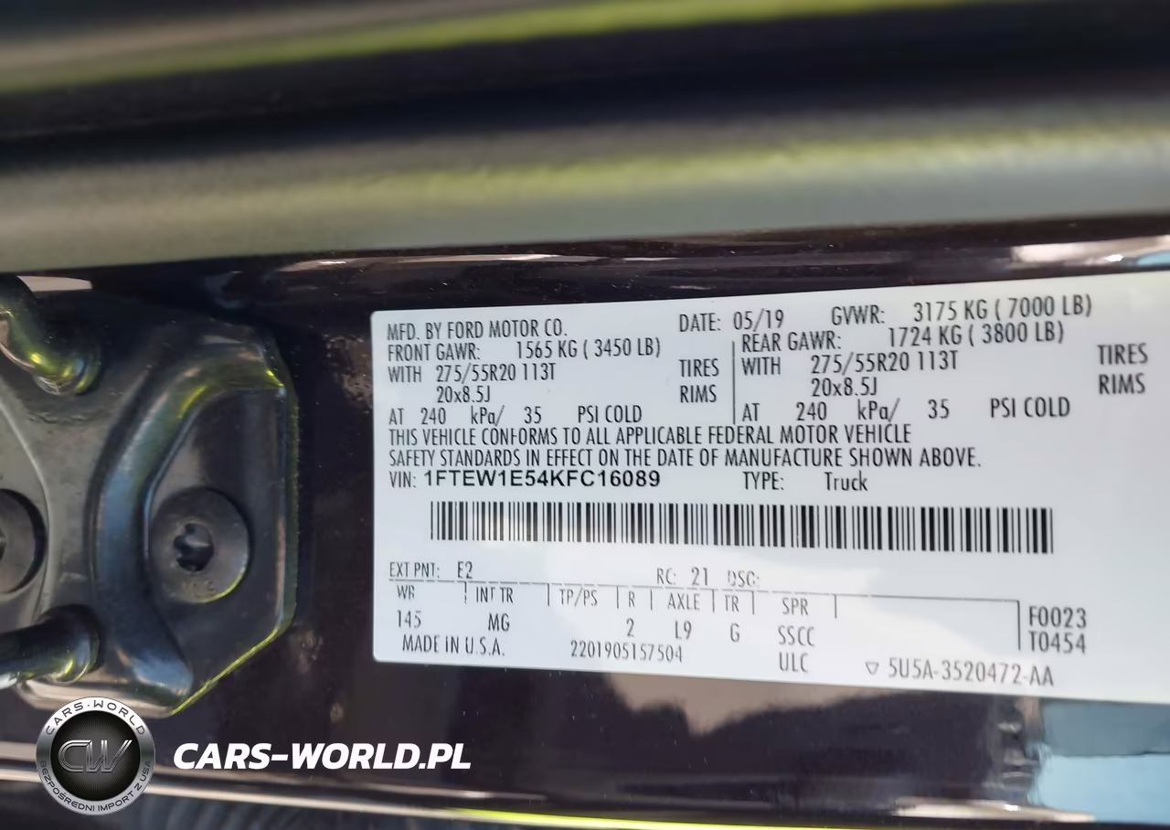 2019 Ford F-150 Xlt VIN:1FTEW1E54KFC16089 - 9