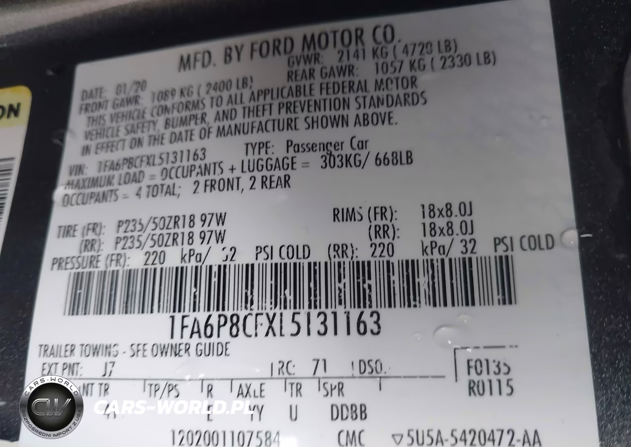 2020 Ford Mustang Gt Premium Fastback VIN:1FA6P8CFXL5131163 - 9