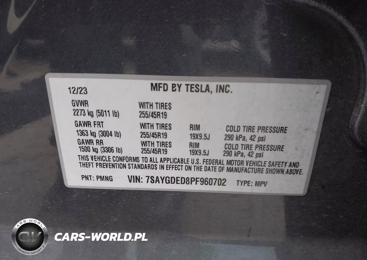 2023 Tesla Model Y Rwd VIN:7SAYGDED8PF960702 - 9