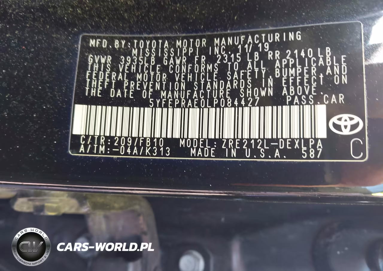 2020 Toyota Corolla Le VIN:5YFEPRAE0LP084427 - 9