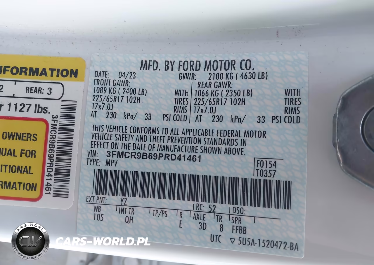 2023 Ford Bronco Sport Big Bend VIN:3FMCR9B69PRD41461 - 9