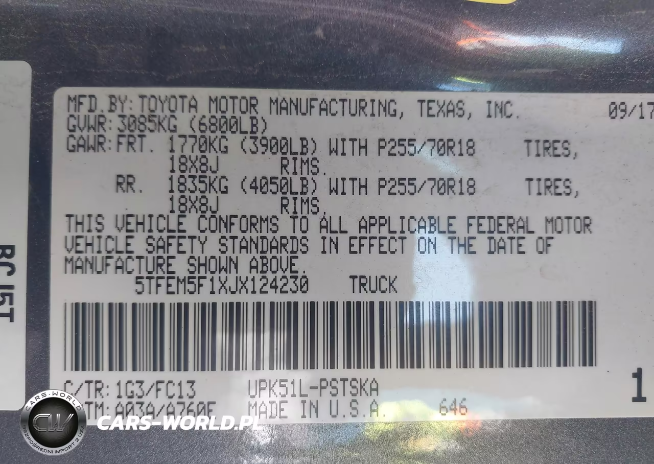 2018 Toyota Tundra Sr5 4.6L V8 VIN:5TFEM5F1XJX124230 - 9