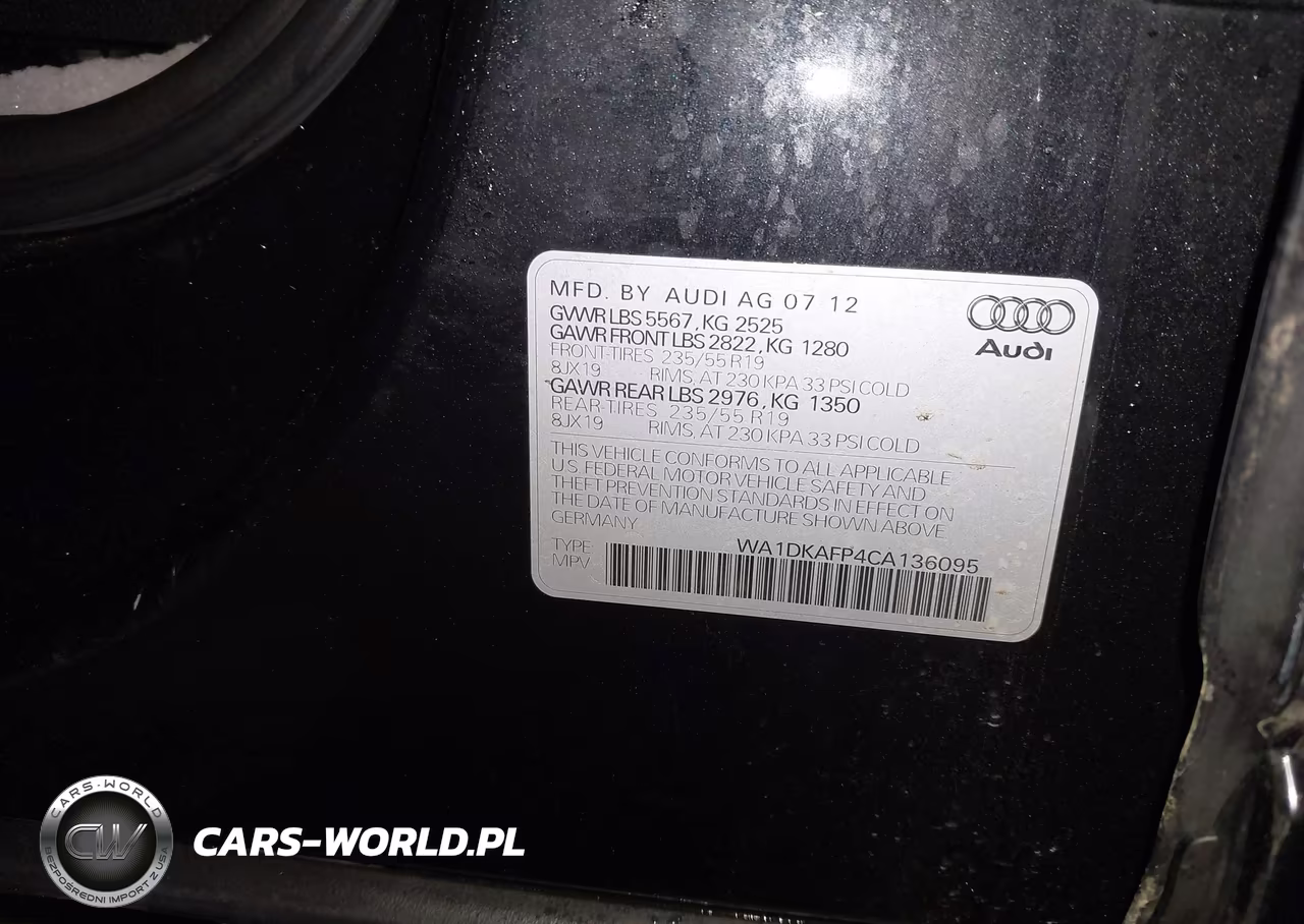 2012 Audi Q5 3.2 Premium Plus VIN:WA1DKAFP4CA136095 - 9