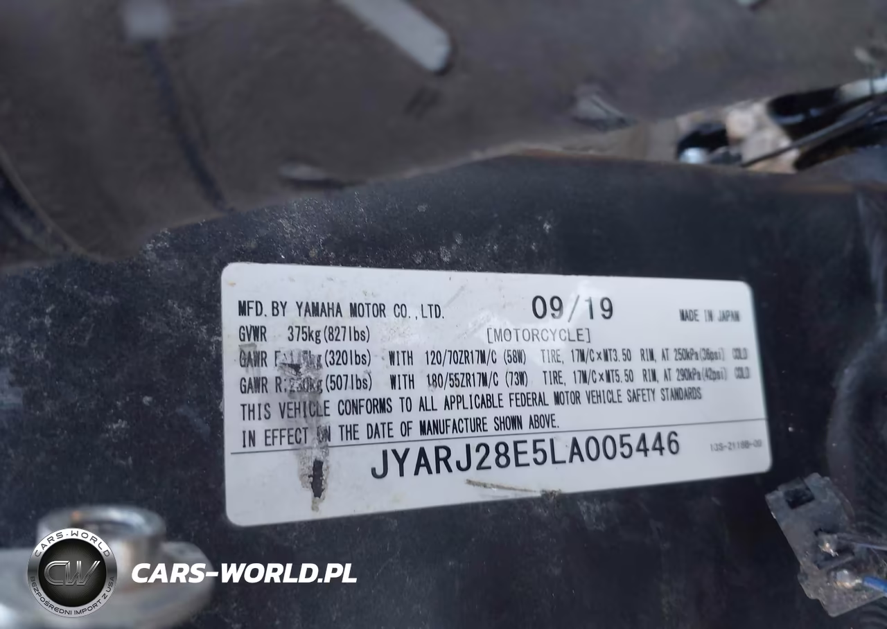 2020 Yamaha Yzfr6 VIN:JYARJ28E5LA005446 - 10