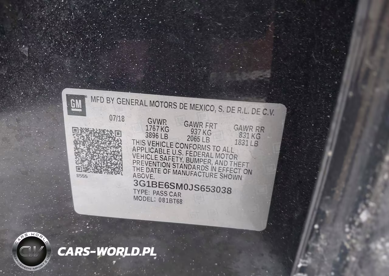 2018 Chevrolet Cruze Lt Auto VIN:3G1BE6SM0JS653038 - 9