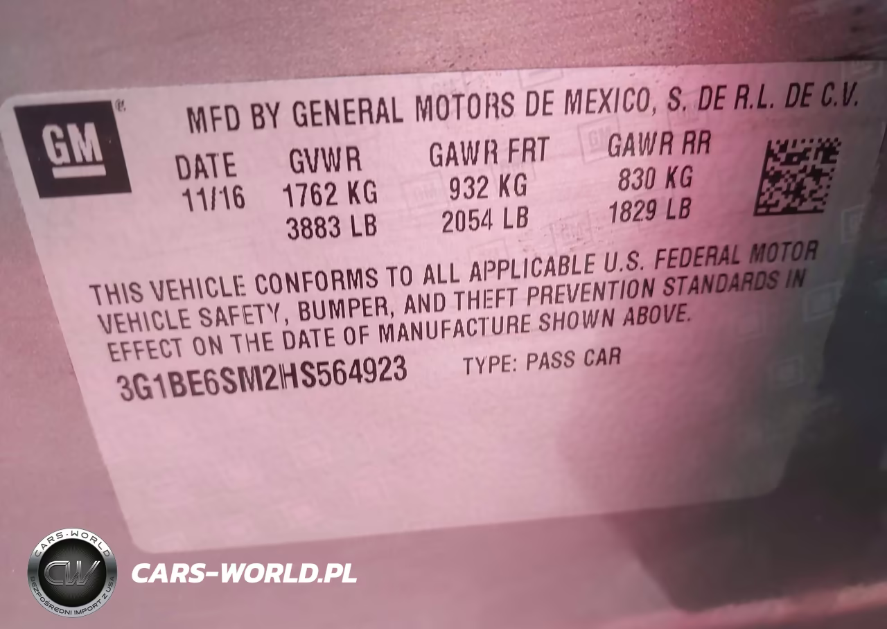 2017 Chevrolet Cruze Lt Auto VIN:3G1BE6SM2HS564923 - 9