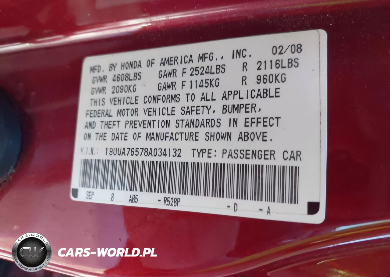 2008 Acura Tl Type S VIN:19UUA76578A034132 - 9