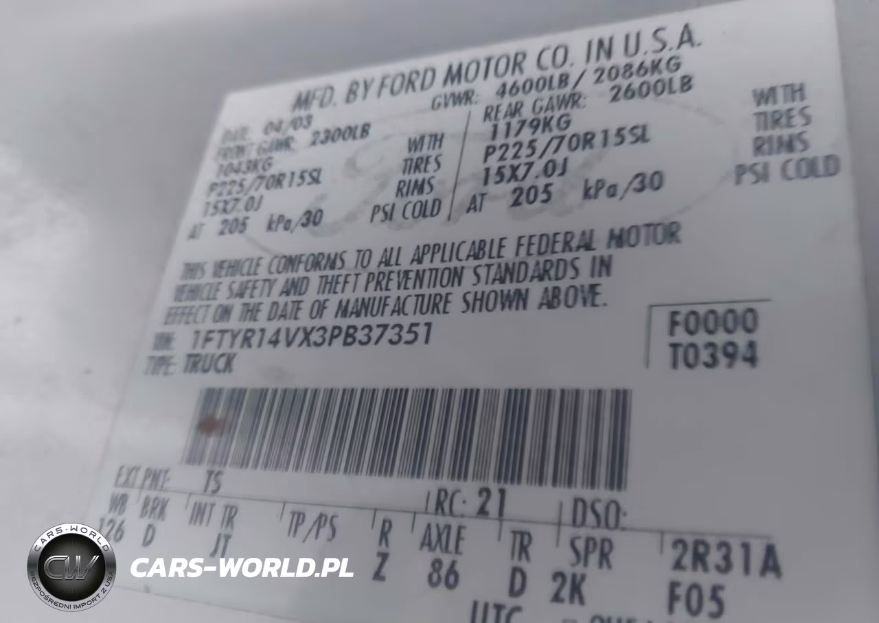 2003 Ford Ranger Edge-Tremor-Xl-Xlt VIN:1FTYR14VX3PB37351 - 9