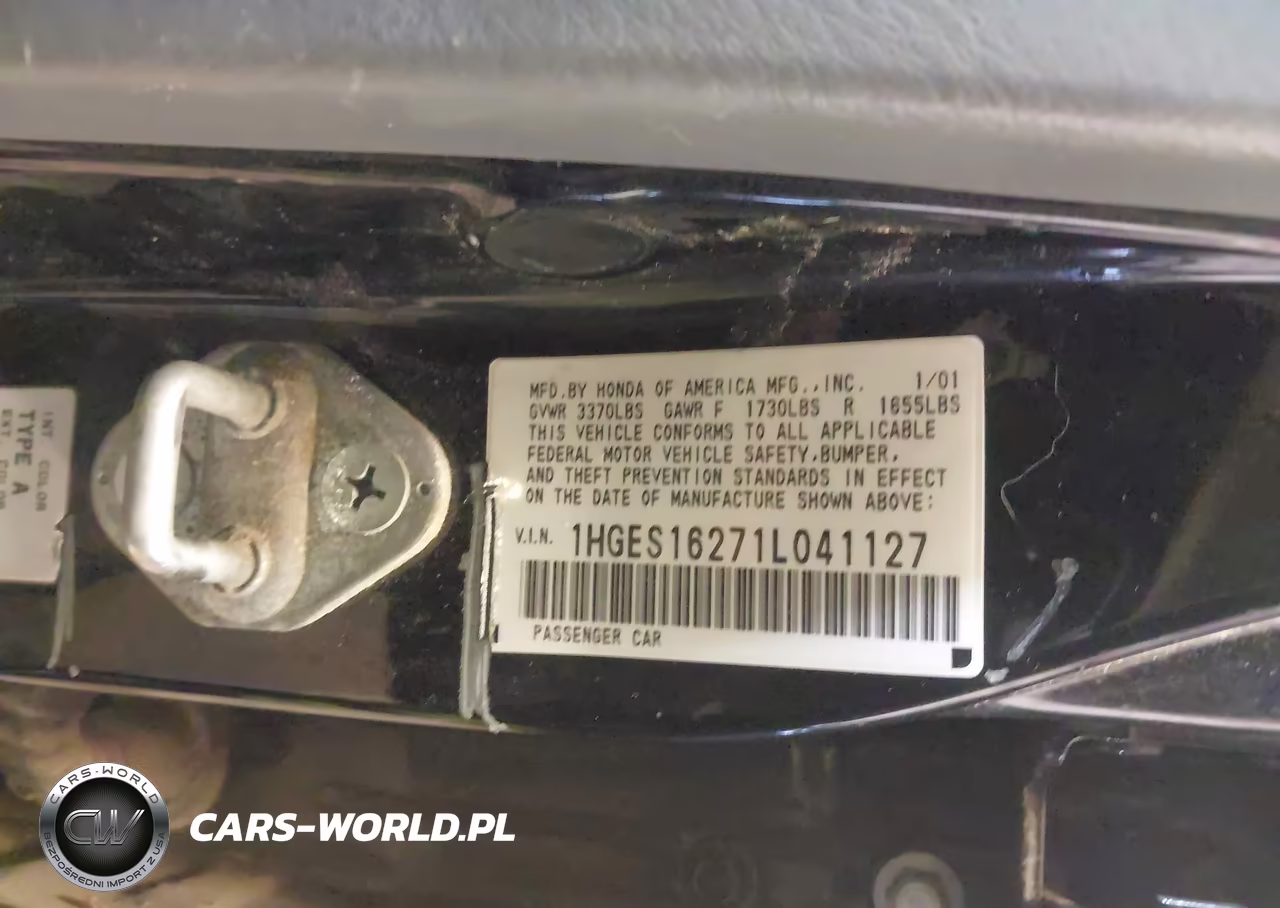 2001 Honda Civic Dx VIN:1HGES16271L041127 - 9