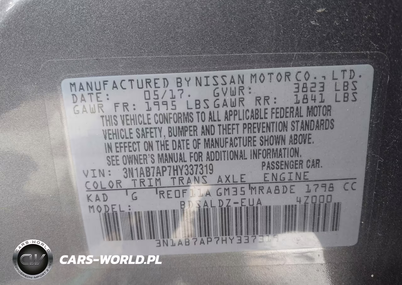 2017 Nissan Sentra Sv VIN:3N1AB7AP7HY337319 - 9