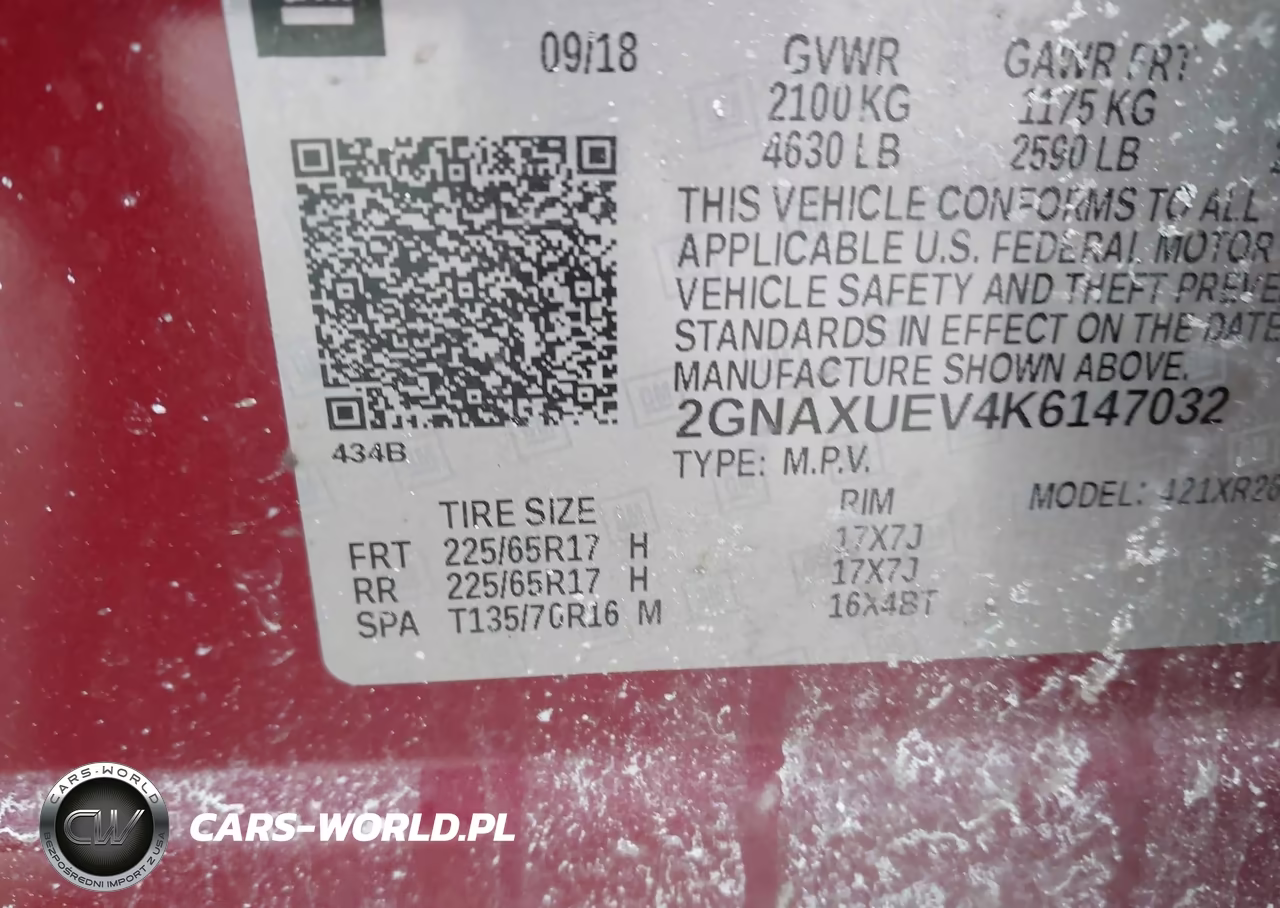 2019 Chevrolet Equinox Lt VIN:2GNAXUEV4K6147032 - 9
