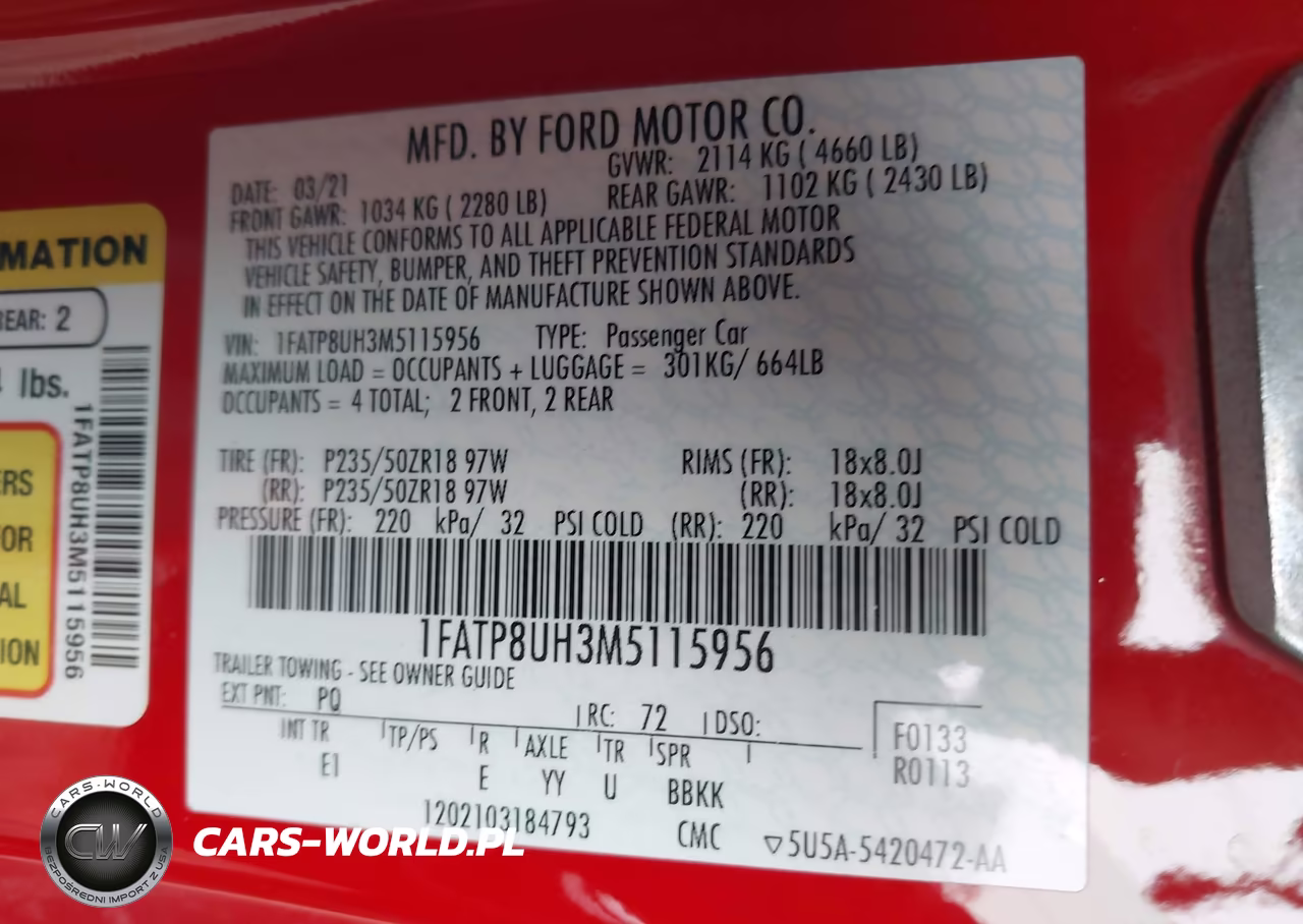 2021 Ford Mustang Ecoboost Premium VIN:1FATP8UH3M5115956 - 9