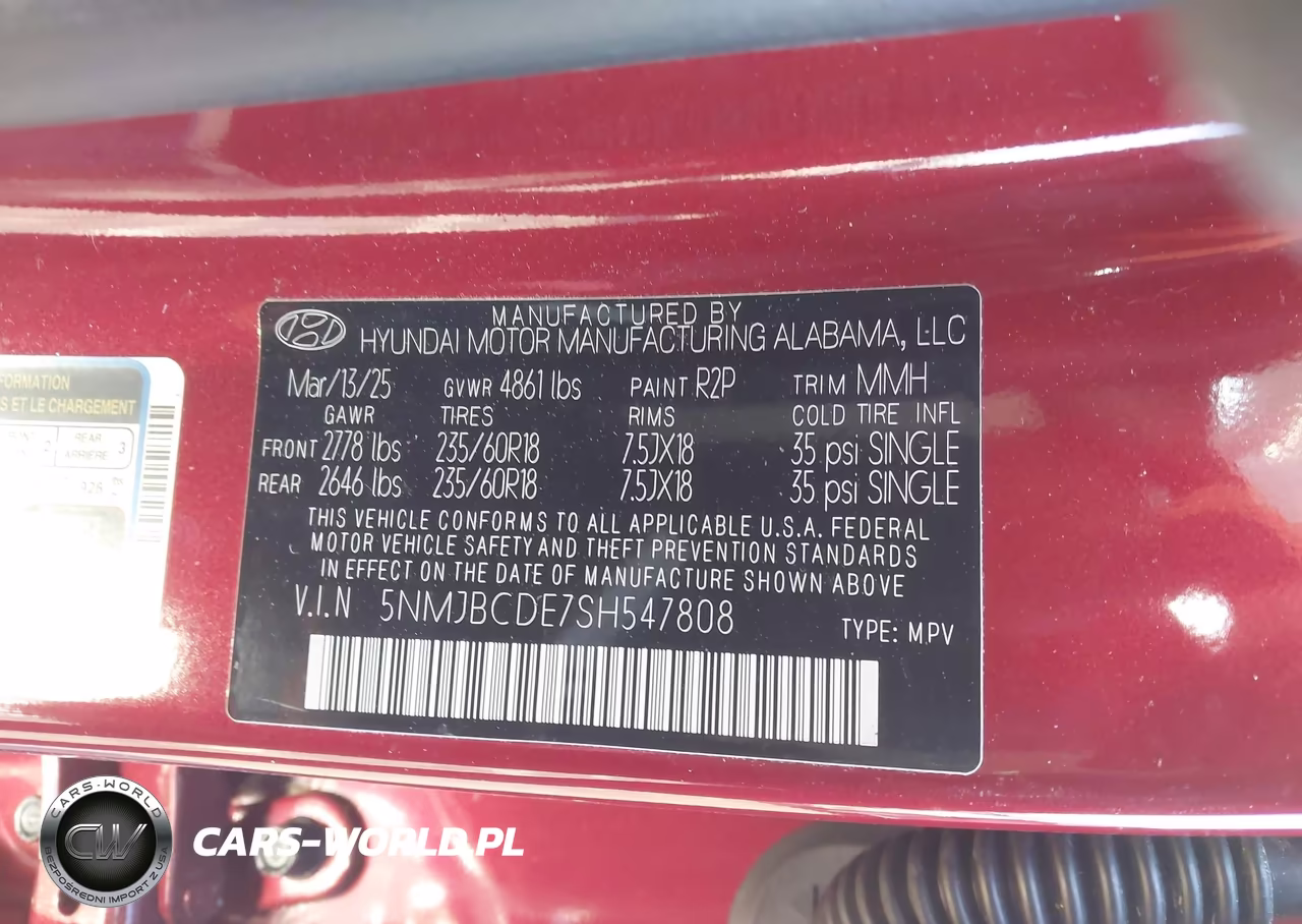 2025 Hyundai Tucson Sel VIN:5NMJBCDE7SH547808 - 9