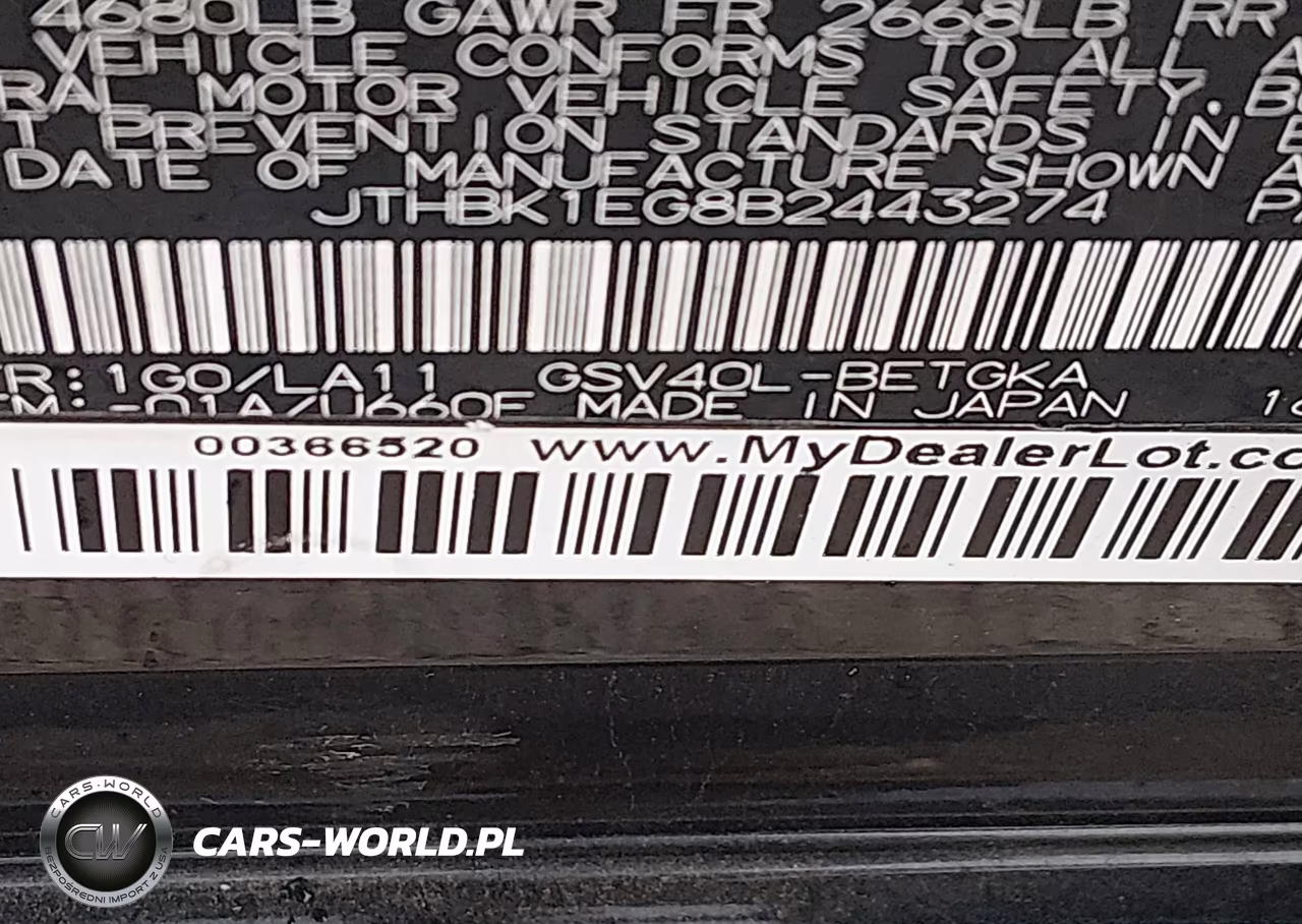 2011 LEXUS ES 350 VIN:JTHBK1EG8B2443274 - 9