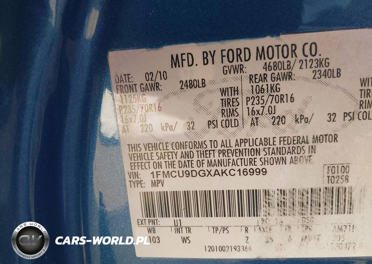 2010 Ford Escape Xlt VIN:1FMCU9DGXAKC16999 - 9