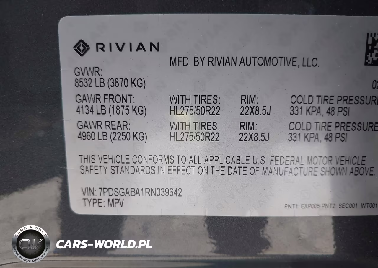 2024 Rivian R1S Adventure Quad Motor Large Pack VIN:7PDSGABA1RN039642 - 9