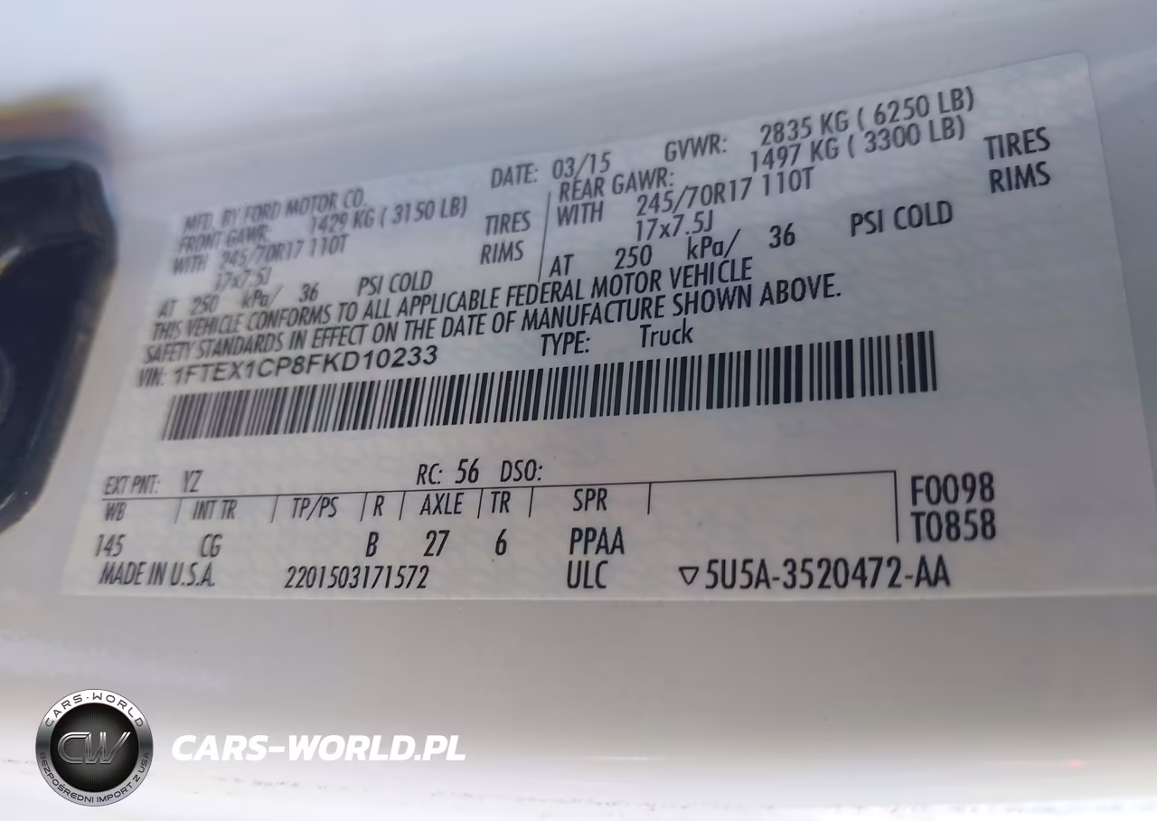 2015 Ford F-150 Xl VIN:1FTEX1CP8FKD10233 - 9
