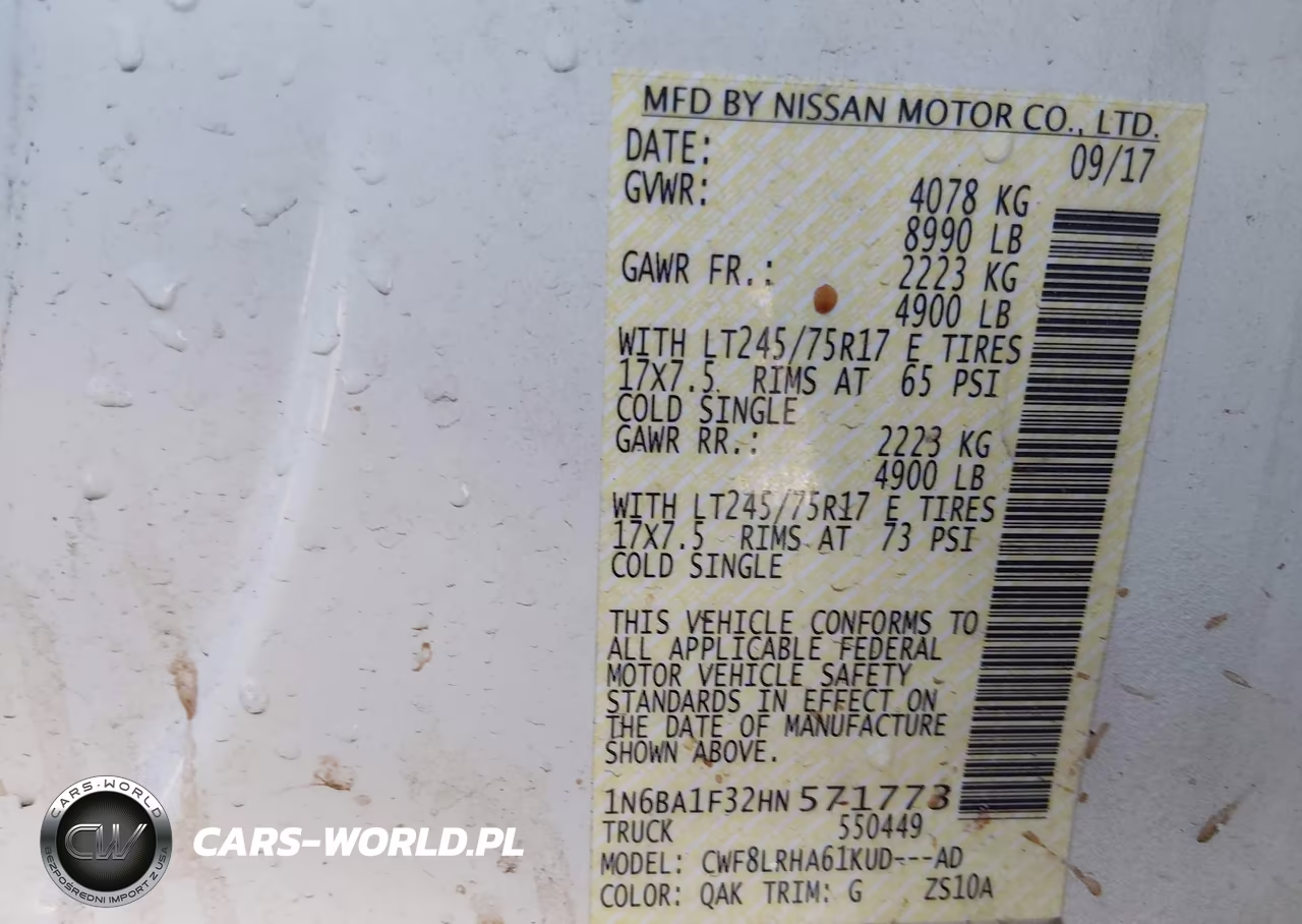 2017 Nissan Titan Xd S Diesel VIN:1N6BA1F32HN571773 - 9