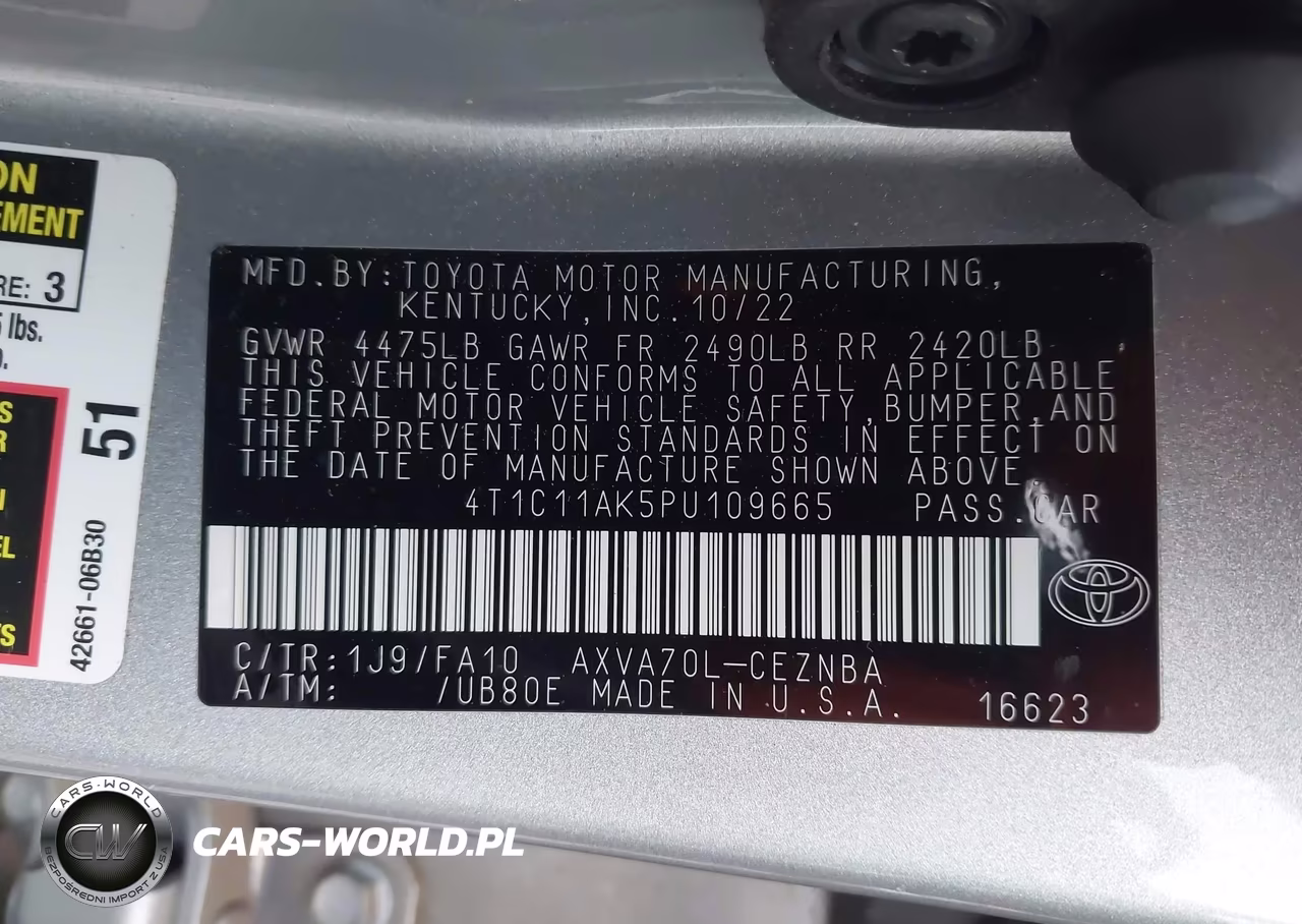 2023 Toyota Camry Le VIN:4T1C11AK5PU109665 - 9