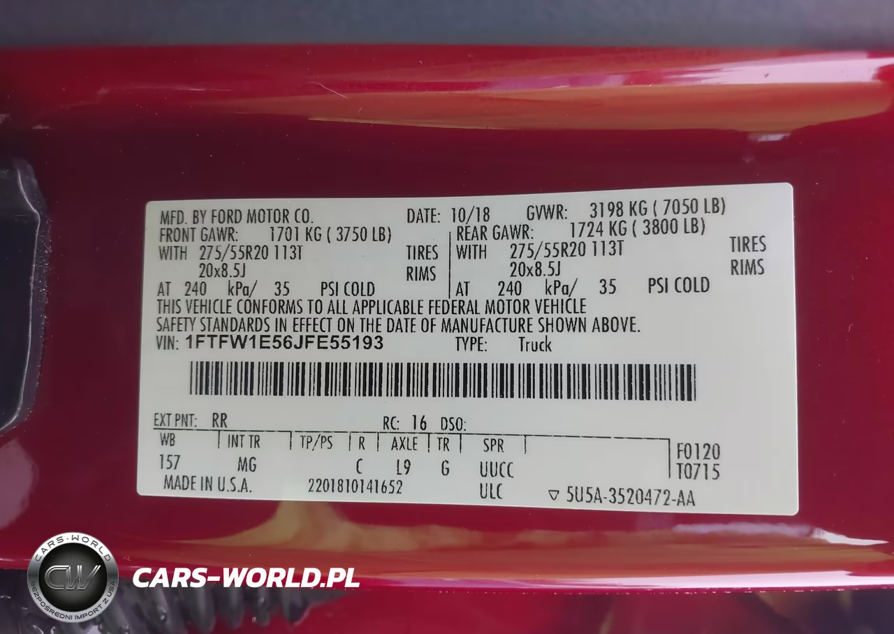2018 Ford F-150 Xlt VIN:1FTFW1E56JFE55193 - 9