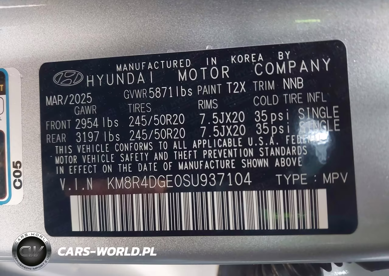 2025 Hyundai Palisade Sel Premium VIN:KM8R4DGE0SU937104 - 9