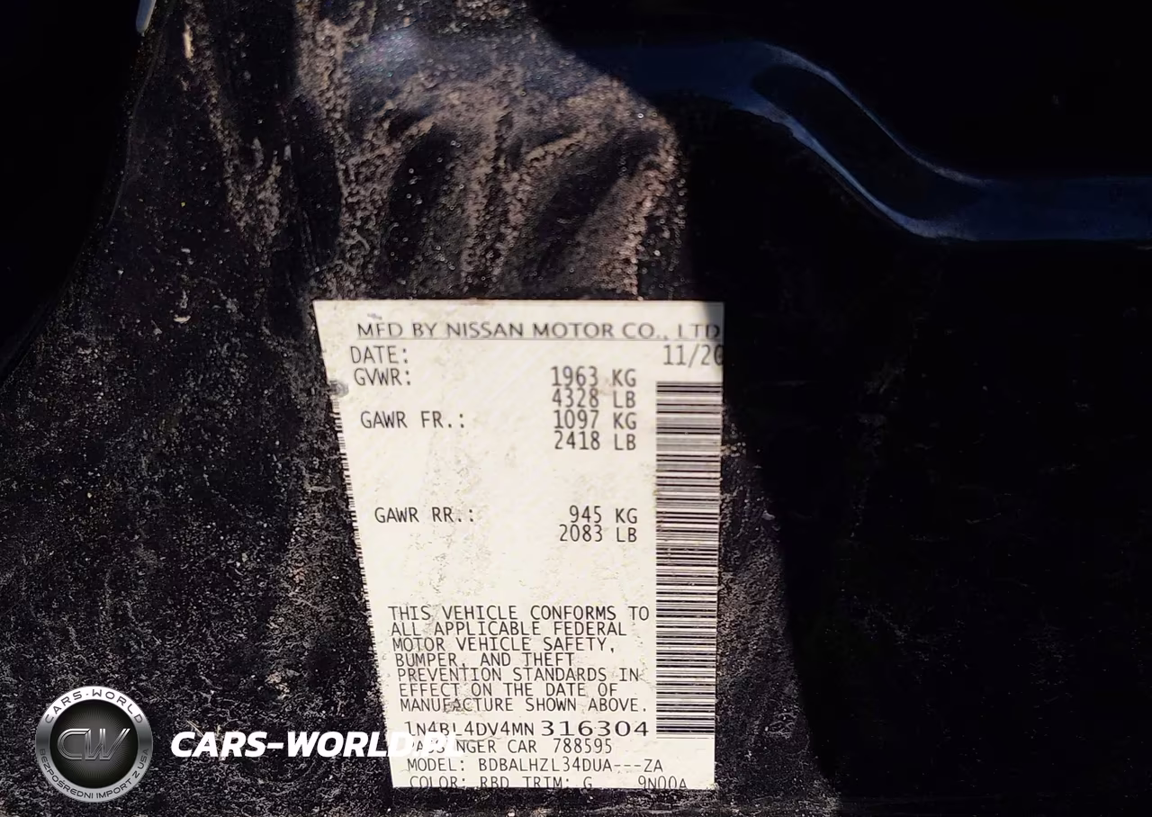 2021 Nissan Altima Sv VIN:1N4BL4DV4MN316304 - 9