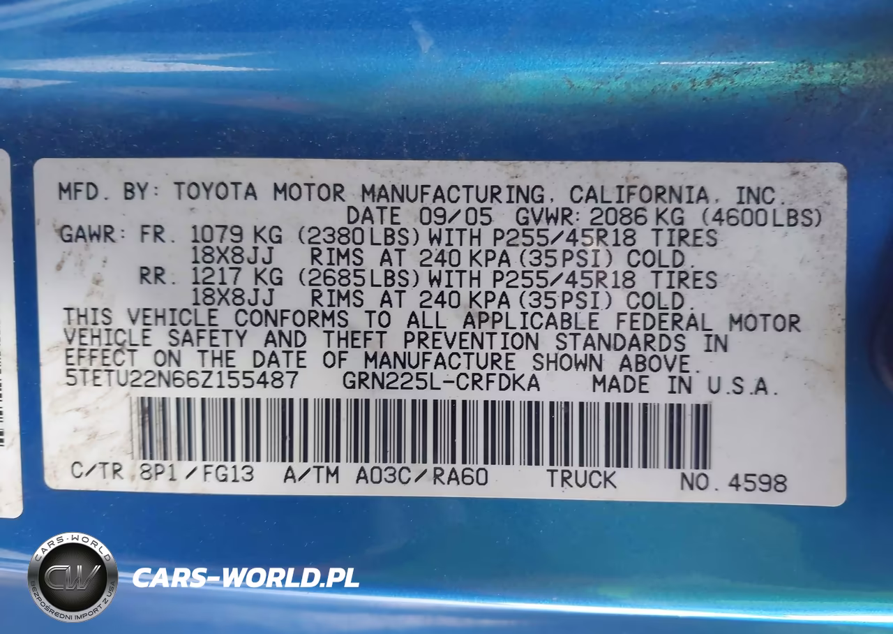 2006 Toyota Tacoma V6 VIN:5TETU22N66Z155487 - 9