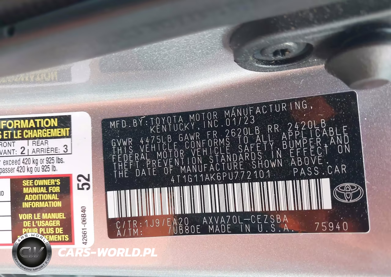 2023 Toyota Camry Se VIN:4T1G11AK6PU772101 - 9