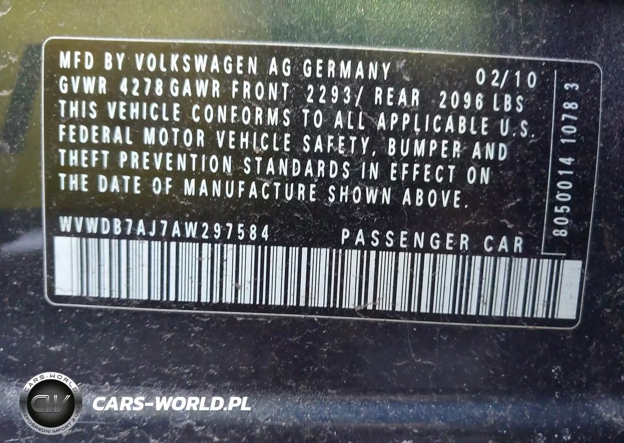 2010 Volkswagen Golf 4-Door VIN:WVWDB7AJ7AW297584 - 9