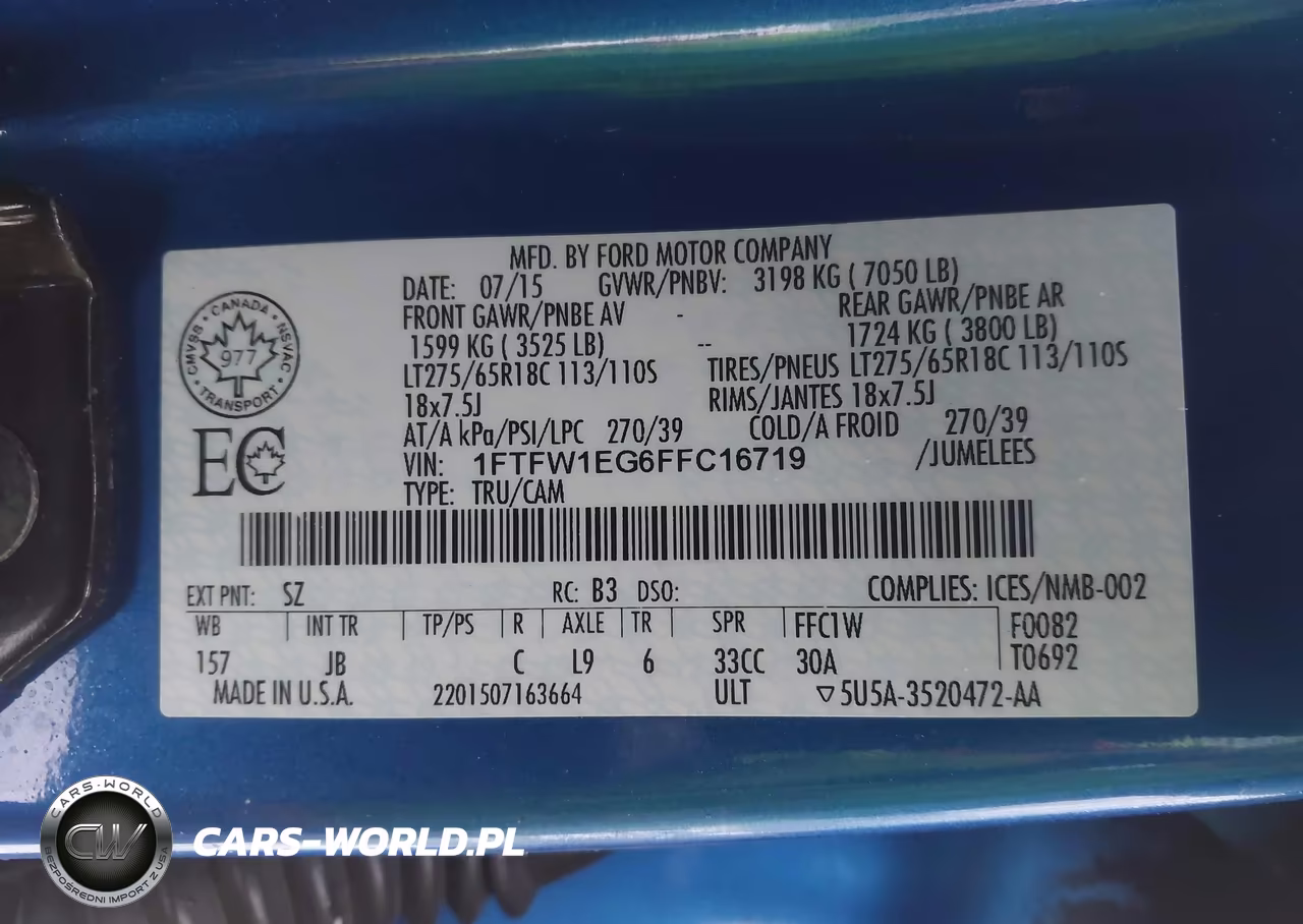 2015 Ford F-150 Xlt VIN:1FTFW1EG6FFC16719 - 9