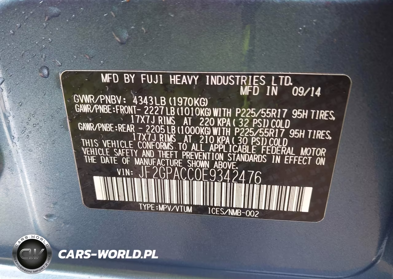 2014 Subaru Xv Crosstrek 2.0I Premium VIN:JF2GPACC0E9342476 - 9