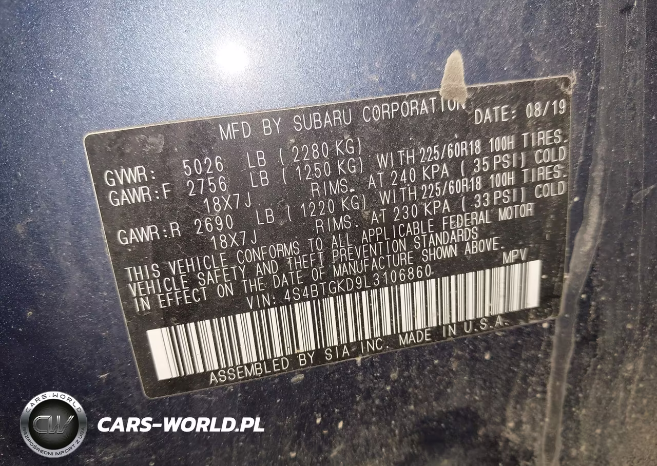 2020 Subaru Outback Onyx Edition Xt VIN:4S4BTGKD9L3106860 - 9