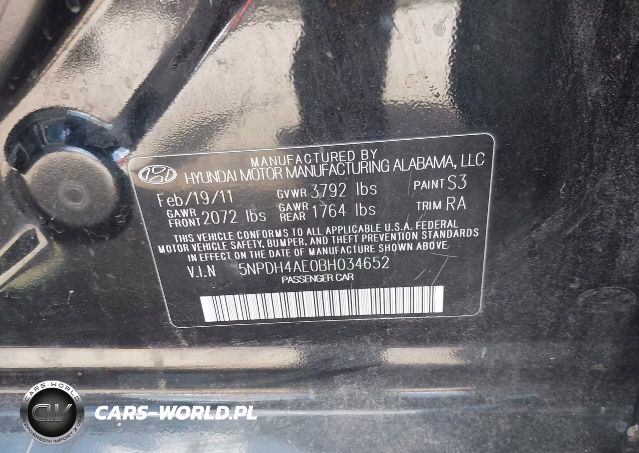 2011 Hyundai Elantra Gls VIN:5NPDH4AE0BH034652 - 9