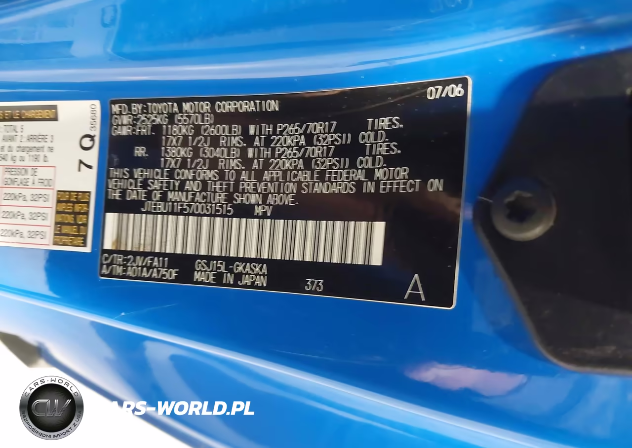 2007 Toyota Fj Cruiser VIN:JTEBU11F570031515 - 9