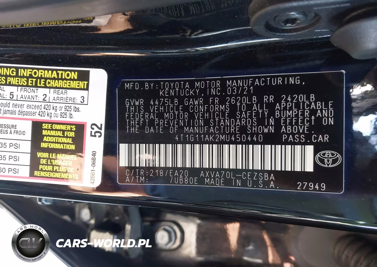2021 Toyota Camry Se VIN:4T1G11AK2MU450440 - 9