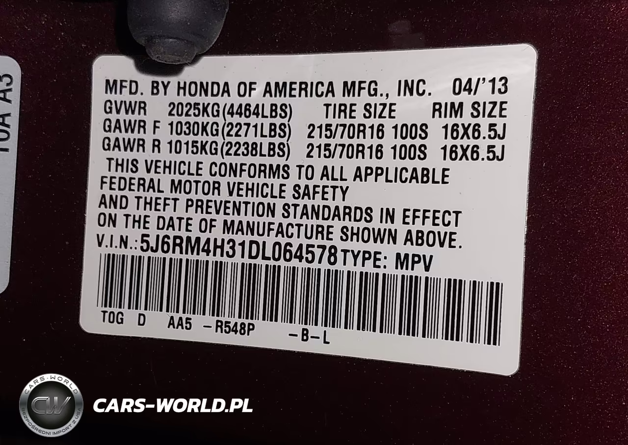 2013 Honda Cr-V Lx VIN:5J6RM4H31DL064578 - 9