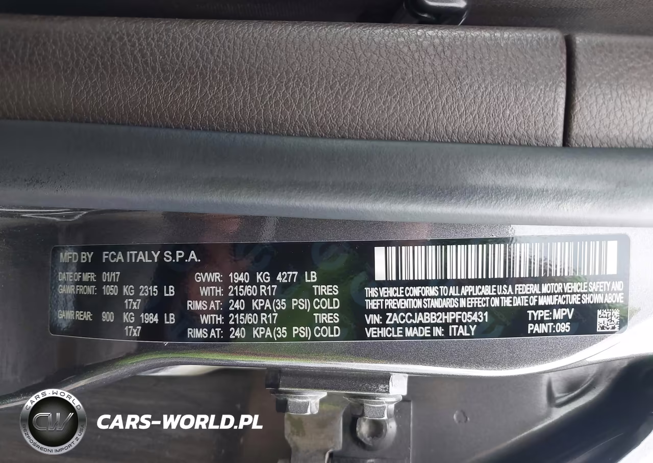 2017 Jeep Renegade Latitude Fwd VIN:ZACCJABB2HPF05431 - 9
