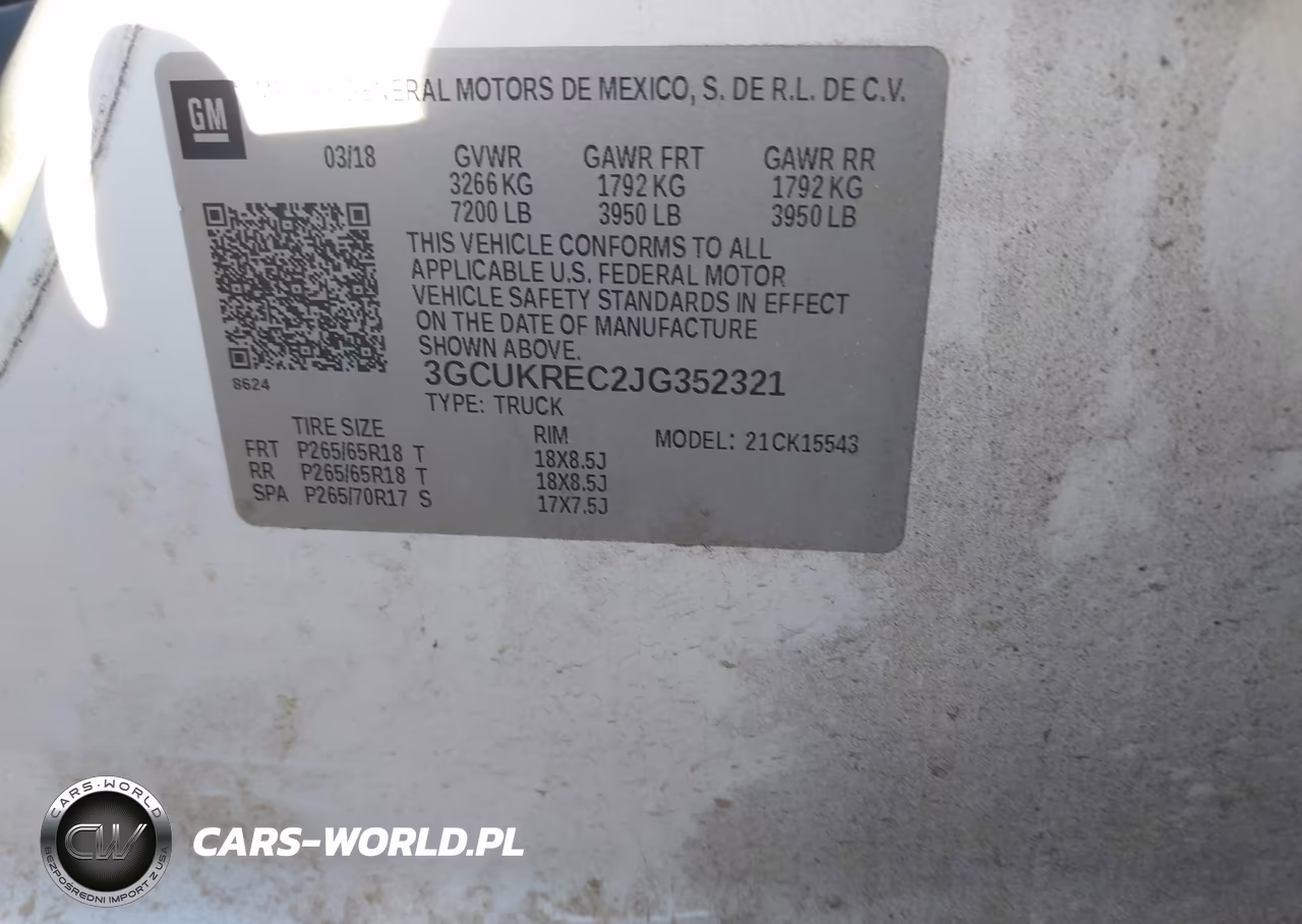 2018 Chevrolet Silverado 1500 2Lt VIN:3GCUKREC2JG352321 - 9