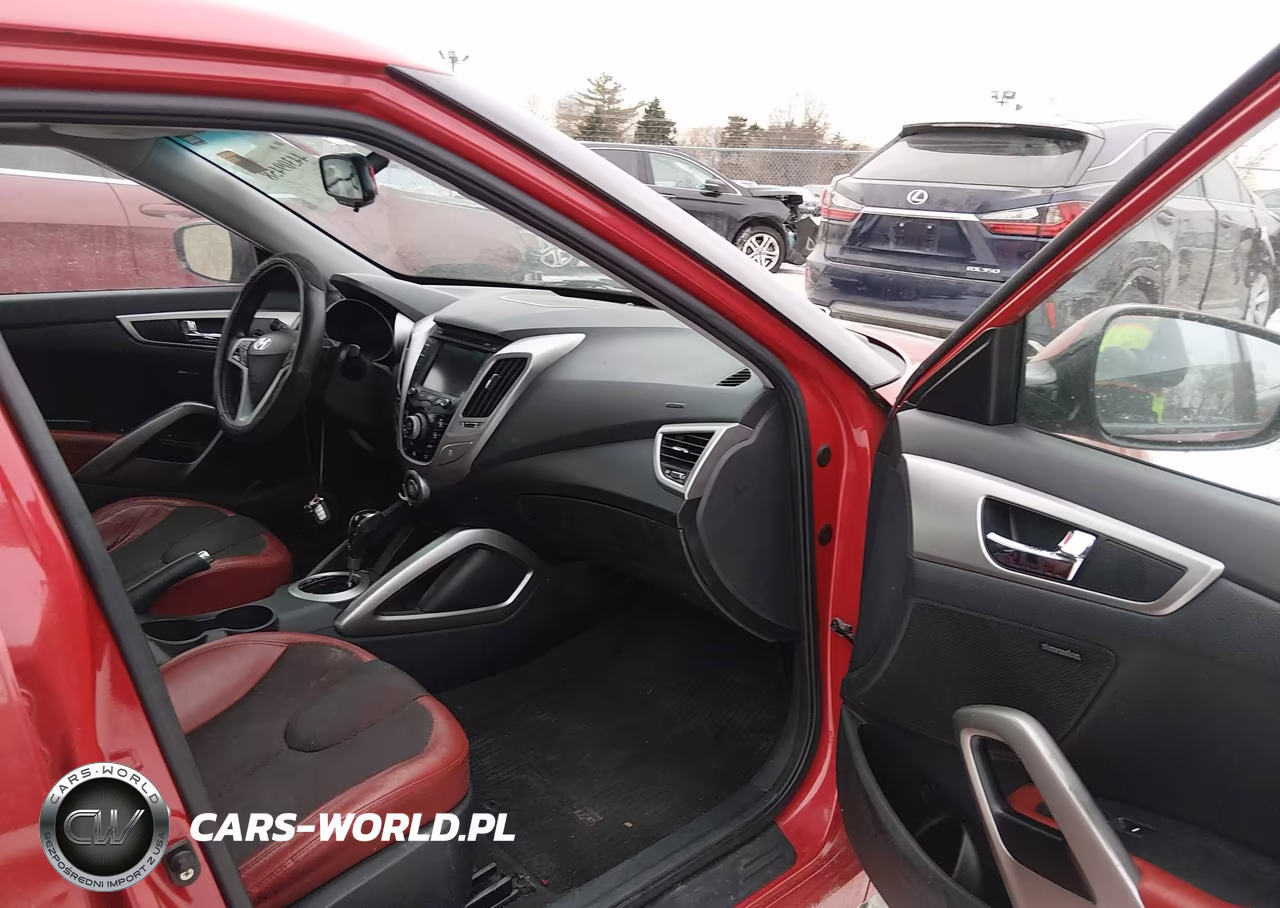2012 Hyundai Veloster Base W-Red-Black VIN:KMHTC6AD0CU032237 - 5