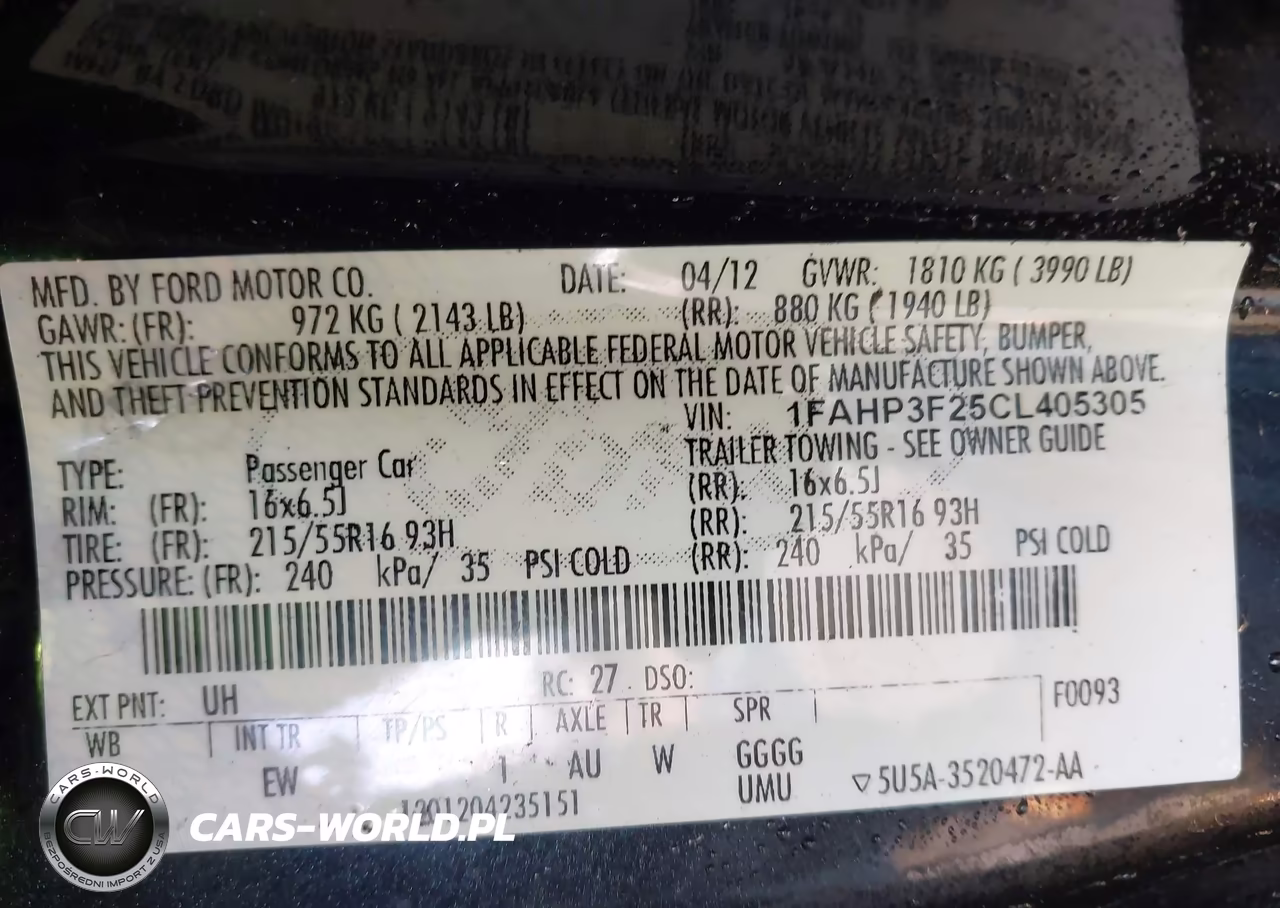 2012 Ford Focus Se VIN:1FAHP3F25CL405305 - 9