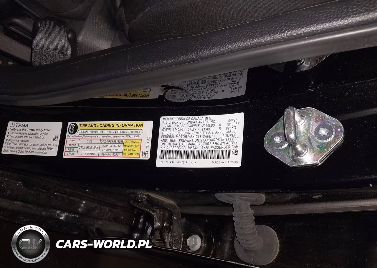 2025 Honda Civic Lx VIN:2HGFE2F22SH595742 - 9