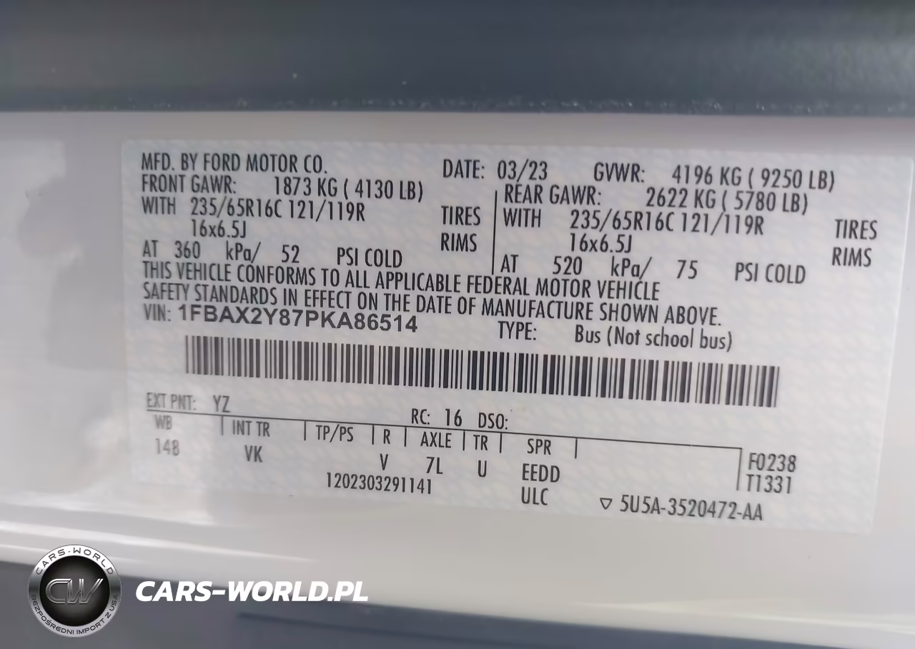 2023 Ford Transit-350 Passenger Van Xl VIN:1FBAX2Y87PKA86514 - 9