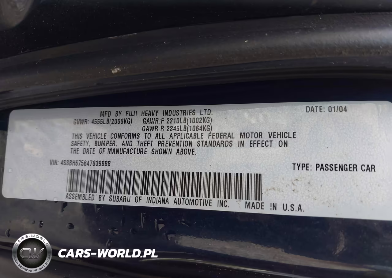 2004 Subaru Outback VIN:4S3BH675647639888 - 9