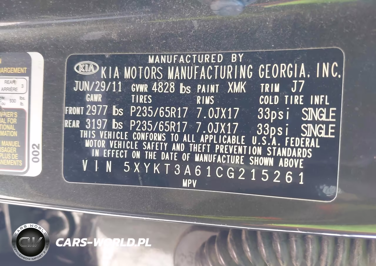 2012 Kia Sorento Lx VIN:5XYKT3A61CG215261 - 9