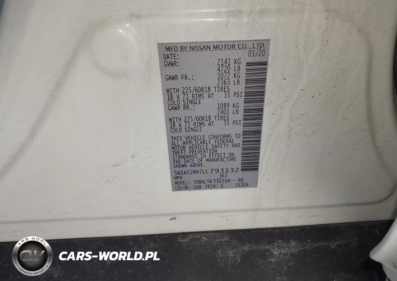 2020 Nissan Rogue Sv Intelligent Awd VIN:5N1AT2MV7LC793132 - 9